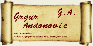 Grgur Andonović vizit kartica